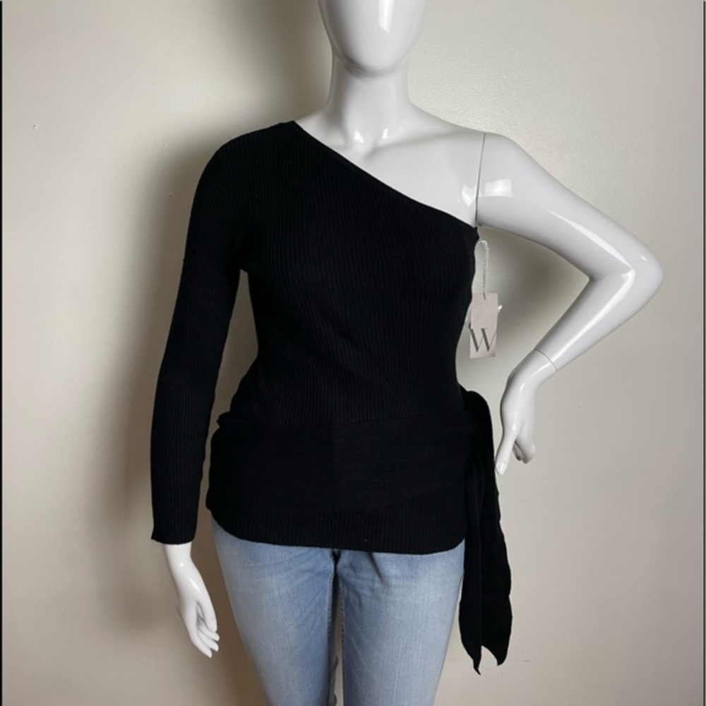 ⭐️Worthington Womens one shoulder blouse black size XXL